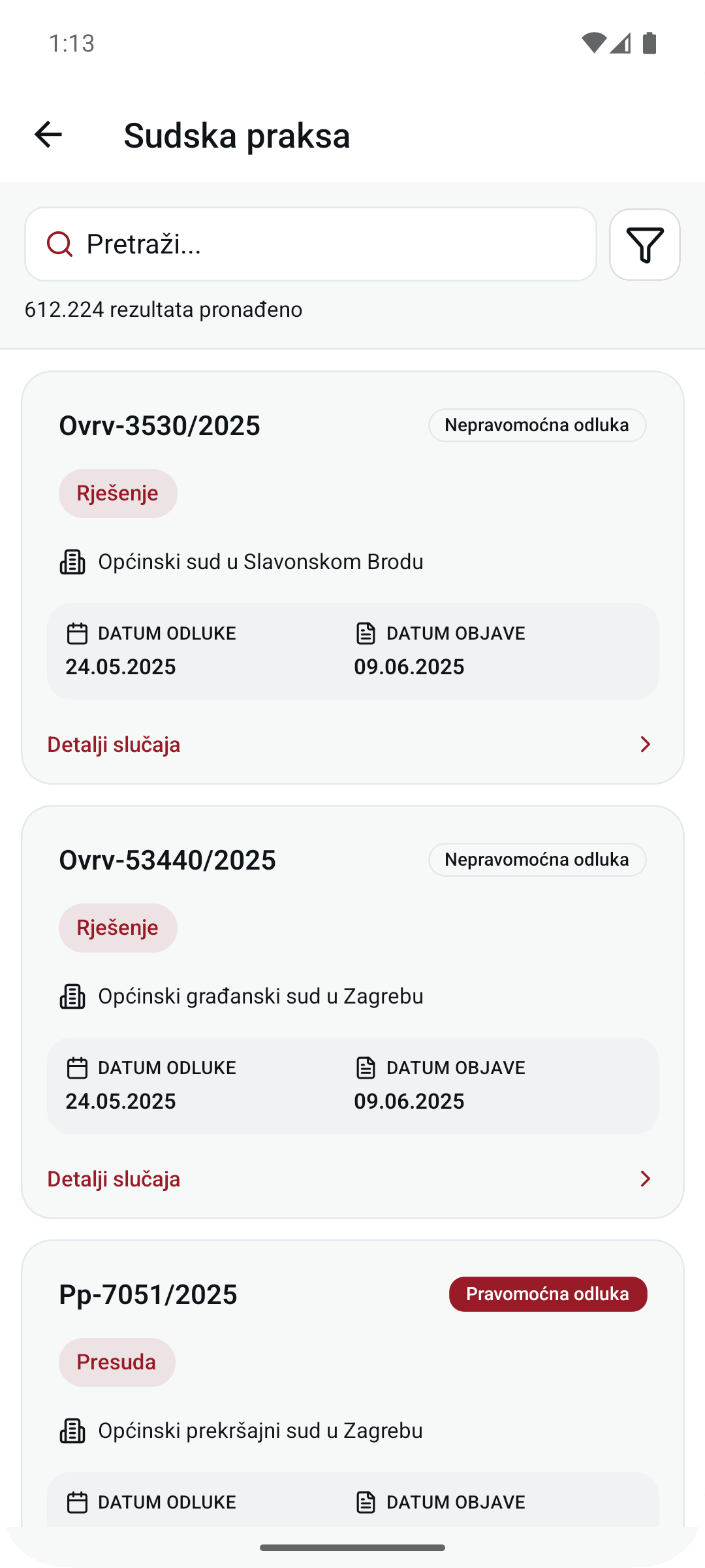 Lista sudske prakse