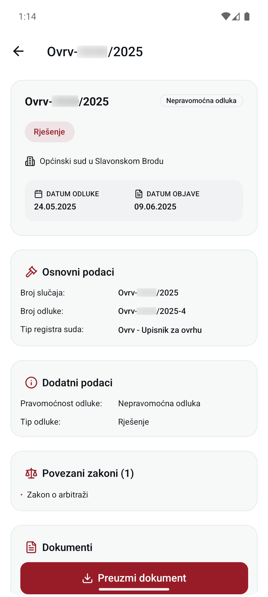 Detalji sudske prakse