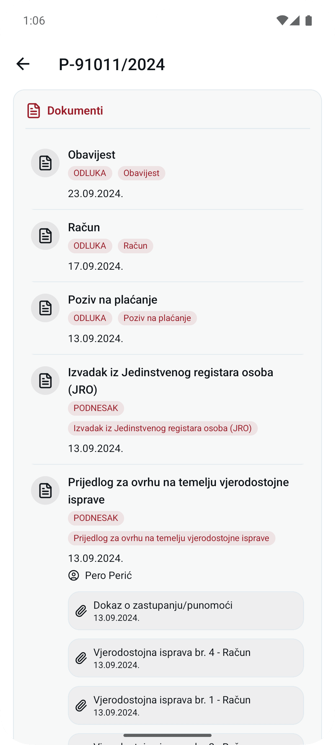 Upravljanje dokumentima predmeta